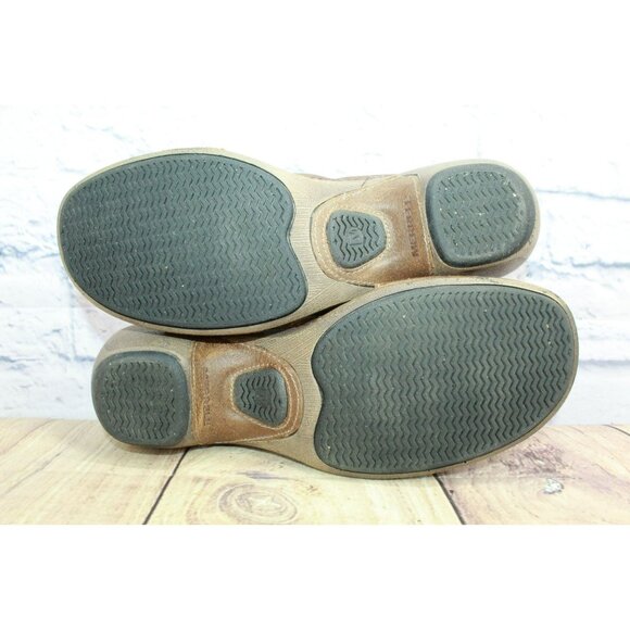 Merrell Luxe Mink Brown Strappy Leather Slip-on Wedge Slide Comfort Sandals Sz 8 - Picture 9 of 9